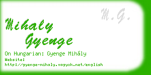 mihaly gyenge business card